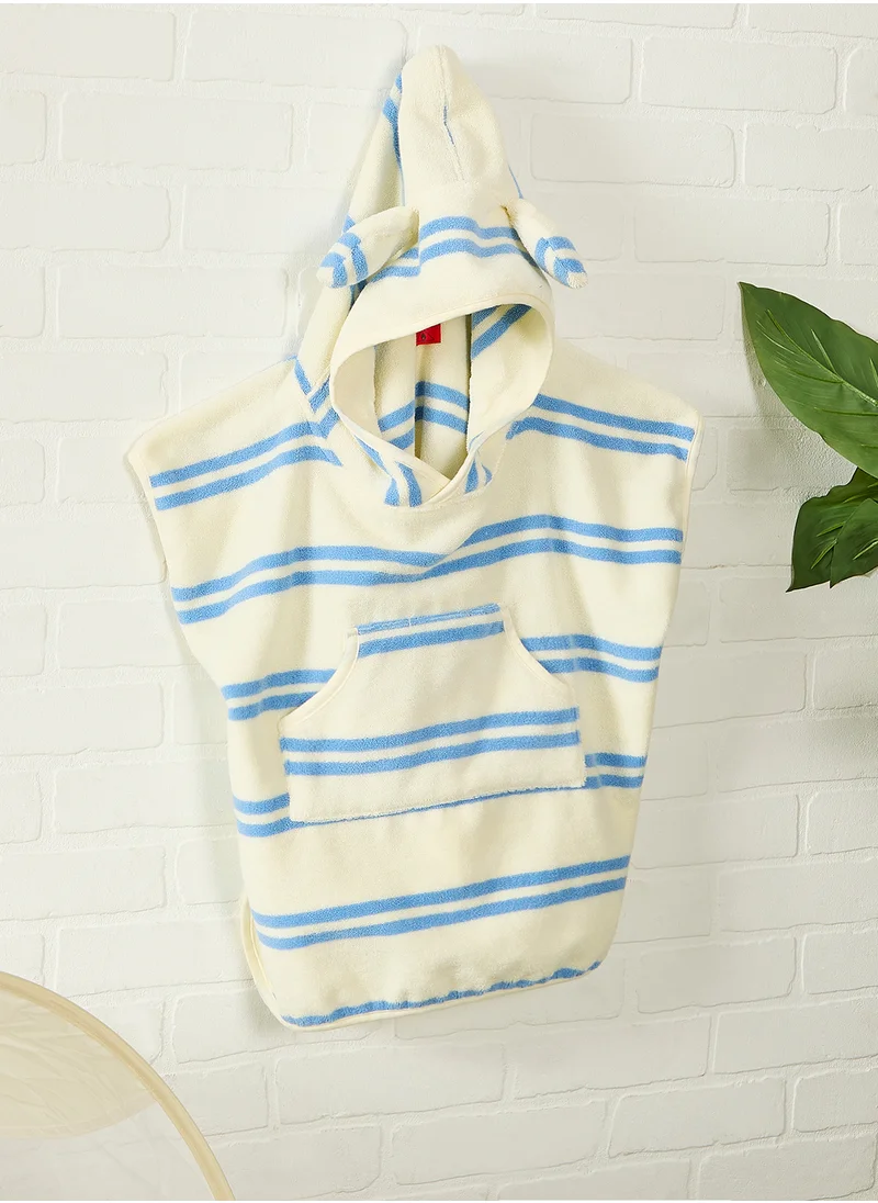 ساني لايف Kids Character Hooded Towel Sid The Seagull Blue Stripe