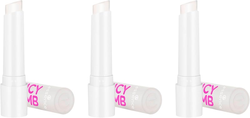 essence JUICY BOMB glossy butter balm lip balm 06 transparent natural shiny radiantly fresh no parabens no microplastic particles nanoparticlefree pack of 3 3x25g