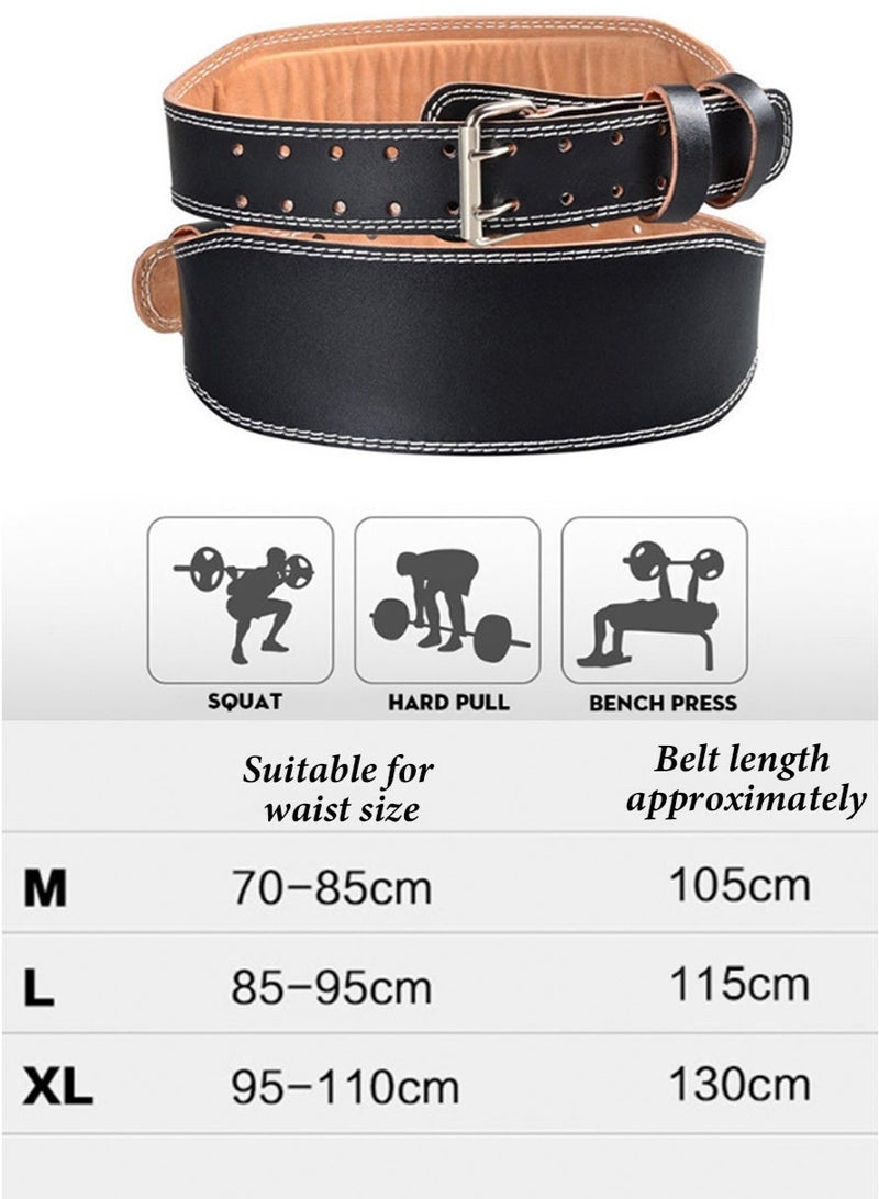 KIIUMI Weight Lifting Belt Powerlifting Belt Leather Workout Gym Belt with Adjustable Buckle & Pad Heavy Duty Deadlift Lumbar Back Support Squats Muscle Power Functional Support Weight Belt for Men Women（M） - Image 2