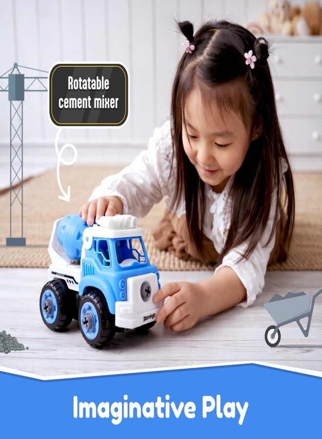 Bloomingo Trucksterz Konkrete Take Apart Cement Mixer Toy | Rotating Drum | STEM Construction Building Set | Builds Fine Motor Skills | Toy Screwdriver Included | for Boys Ages 3+ - Image 2
