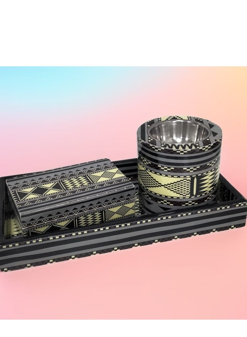 Incense burner set consisting of 3 pieces, size 22x11.5  - Image 1
