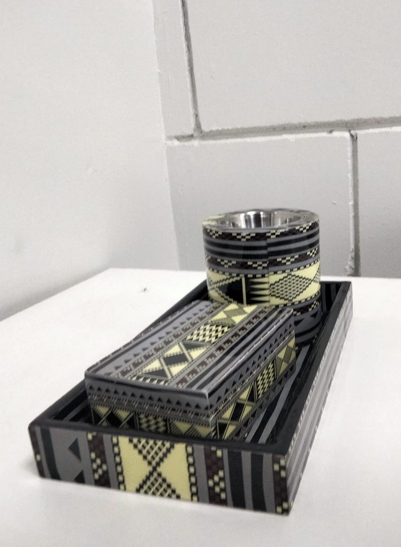 Incense burner set consisting of 3 pieces, size 22x11.5  - Image 2