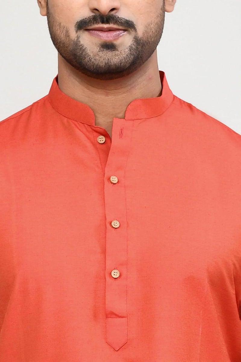 Polyfab Hathkargha Men's Cotton Regular Fit Kurta Pyjama Set - Ethnic Wear with Mandarin Collar & Full Sleeves - Image 5