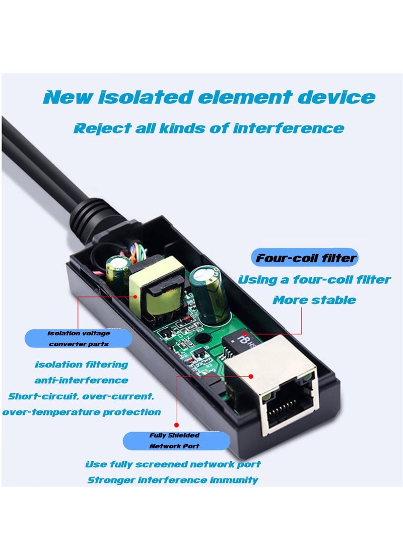 Captaintech Gigabit PoE Splitter 12V 2A, with IEEE 802.3af/at Complian 10-100-1000Mbps Power Over Ethernet Splitter Adapter, for Security IP Camera, Voip Phone, AP, CCTV Surveillance - Image 4