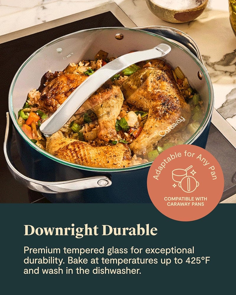 Caraway 10.5" Glass Lid for Pots and Pans - Made With Tempered Glass - Sized to Fit Caraway Ceramic-Coated & Stainless Steel Cookware - Image 4