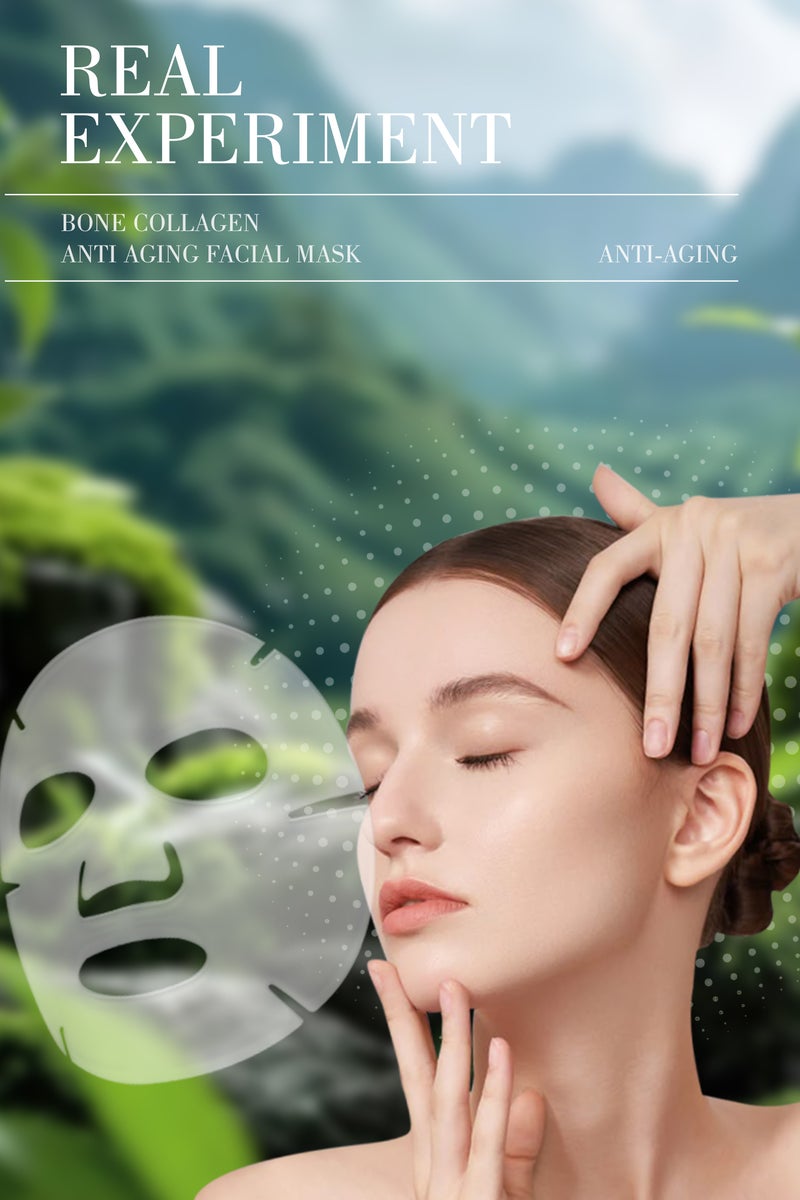 Kanza 12 قطعة قناع الكولاجين المضاد للشيخوخة، قناع وجه كوري بالكولاجين، أقنعة وجه مرطبة، قناع وجه لرفع وشد فوري، مجموعة أقنعة مرطبة، قناع عميق حقيقي للعناية بالبشرة الكورية اليومية لجميع أنواع البشرة 12x25غ - Image 4