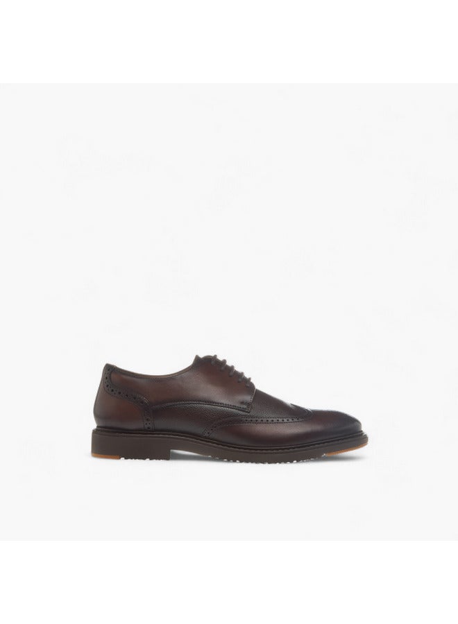 DUCHINI Men's Textured Derby Shoes with Lace-Up Closure  - Image 3