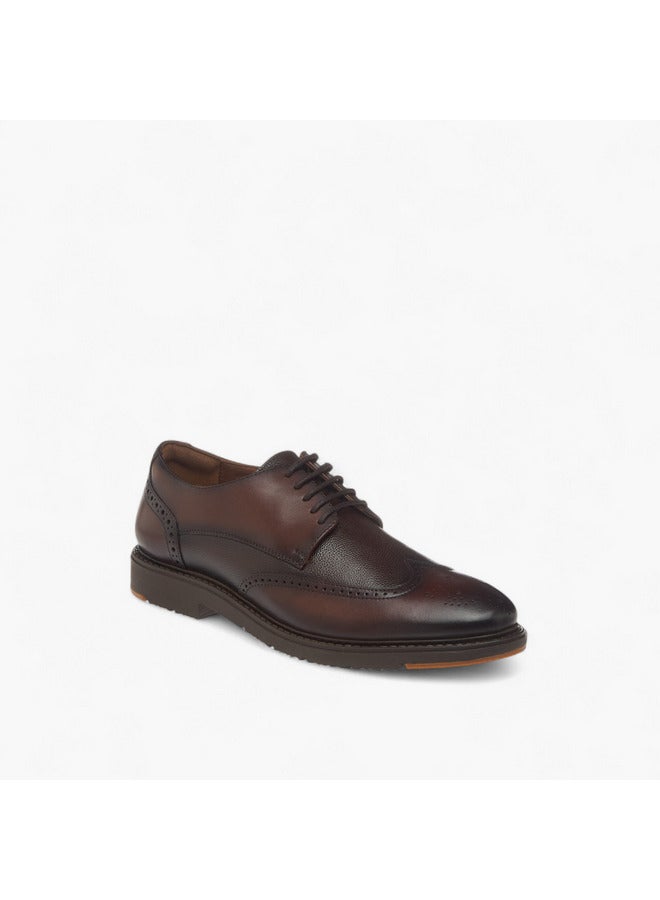 DUCHINI Men's Textured Derby Shoes with Lace-Up Closure  - Image 2