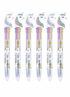 Excefore Unicorn Ballpoint Pen, 0.5mm 6-in-1 Multicolor Ballpoint Pen 6 Colors Retractable Ballpoint Pens Gel Pen Unicorn Shuttle Pens Liquid Ink Pens Set Pen Supplies Office Gifts (6 Pack)  - Image 1