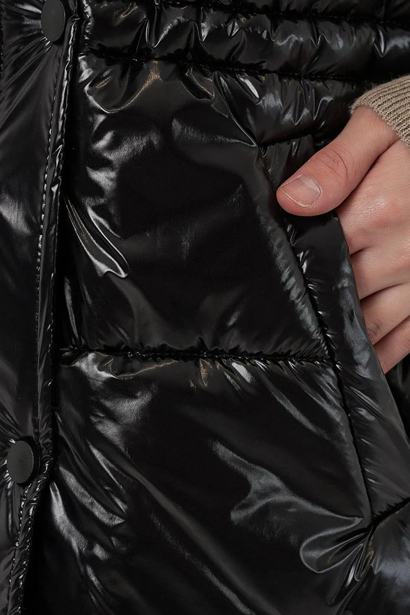 Big Dart Black BDART Shiny Zippered Puffer Vest for Women | Best Price UAE