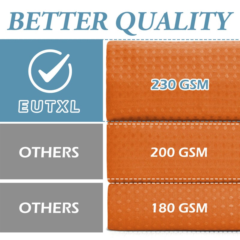 EUTXL Burnt Orange No Hook Shower Stain مع Snap في بطانة 230GSM الستائر نسج Waffle Waffle للحمام 71W × 74H - Image 1