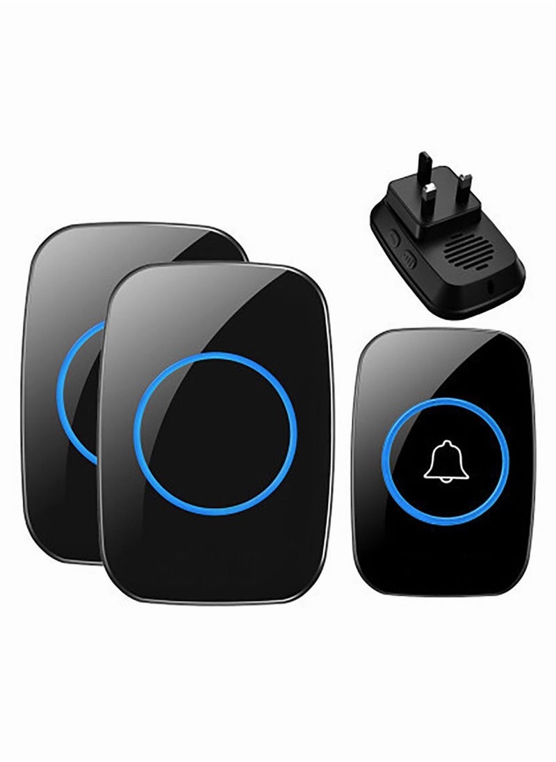 Wireless Doorbell Plug in Waterproof Doorbell 2 Receivers and 1 Transmitter for Home Office Hotel Dormitory - Image 1