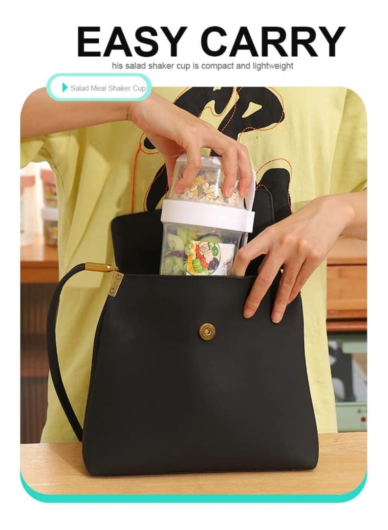 Portable Salad Shaker Cup with Dressing Holder Reusable Fruit and Vegetable Container for Healthy Lunch Small Green - Image 4