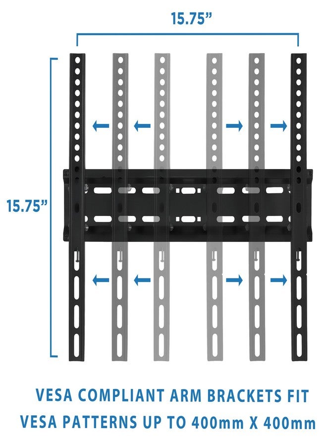 Mount-It! Tilting Flatscreen Wall Mount TV for 30, 32, 37, 39, 40, 42, 43, 47, 49, 50, 55 inch LED, LCD, and Plasma televisions - 77 lbs Capacity, 2" Low Profile Design, Max VESA 400 x 400 - Image 5