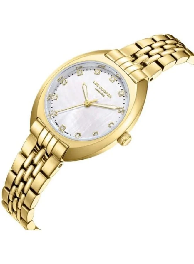 لي كوبر Lee Cooper Women's 2035 Movement Watch, Analog Display and Metal Strap - LC07989.120, Silver