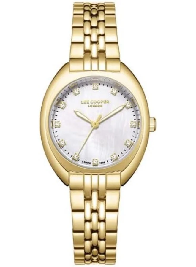 لي كوبر Lee Cooper Women's 2035 Movement Watch, Analog Display and Metal Strap - LC07989.120, Silver