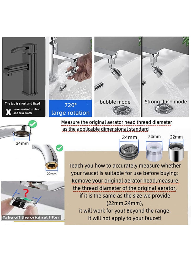 ZURU BUNCH - ZURU BUNCH® Splash Filter Faucet Rotating Universal 720° Rotating Upgraded Extender Aerator with 2 Water Outlet Modes Multi-Function Sprayer Use for Kitchen/Bathroom/Sink Tabs - Image 1
