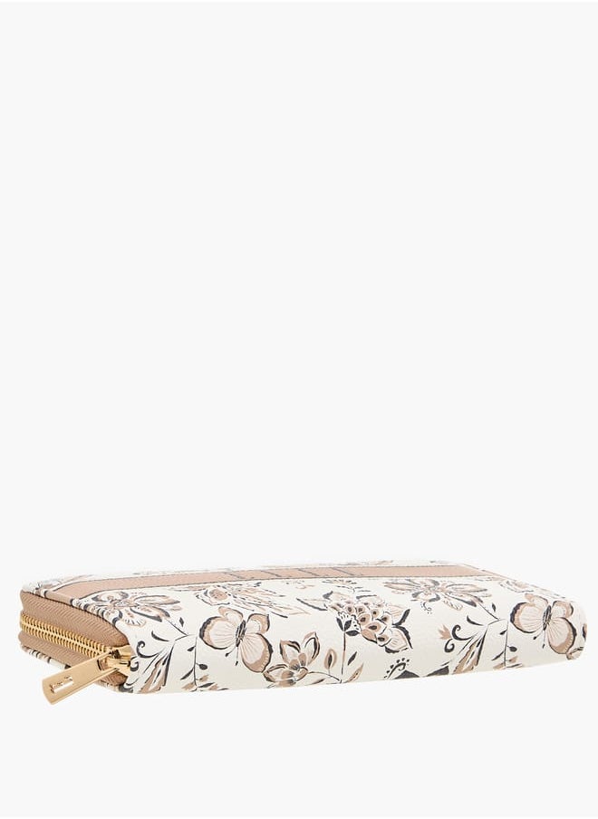 ELLE Womens Floral Print Zip Around Wallet  - Image 4