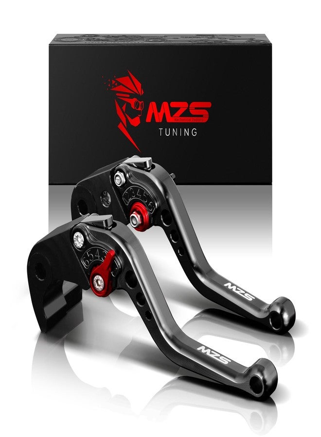 MZS Clutch Brake Levers Short Round Adjustment CNC Black Compatible with GROM MSX125 CBR250R CBR300R CB300F CB300FA CB300R CB400F CB400R CBR500R CB500F CB500X Monkey 125 - Image 1