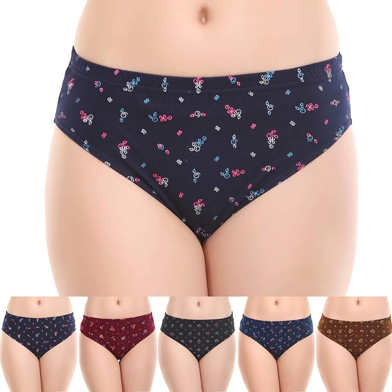Rupa Jon Women's Cotton Panty (Multicolour, XX- Large) Pack of 5(Colors and Prints May Vary) - Image 2