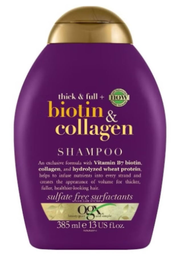 Ogx Full Biotin And Collagen Shampoo Purple 385ml - Image 1