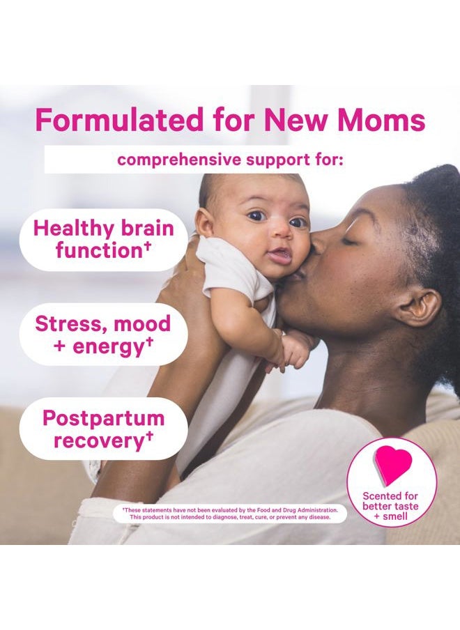 Pink Stork - Total Postnatal Vitamins for Women with Vegan DHA, Iron, Folate, and Vitamin B12, Postpartum Recovery Essentials, Daily Supplement for Breastfeeding Moms - 1 Month Supply - Image 1