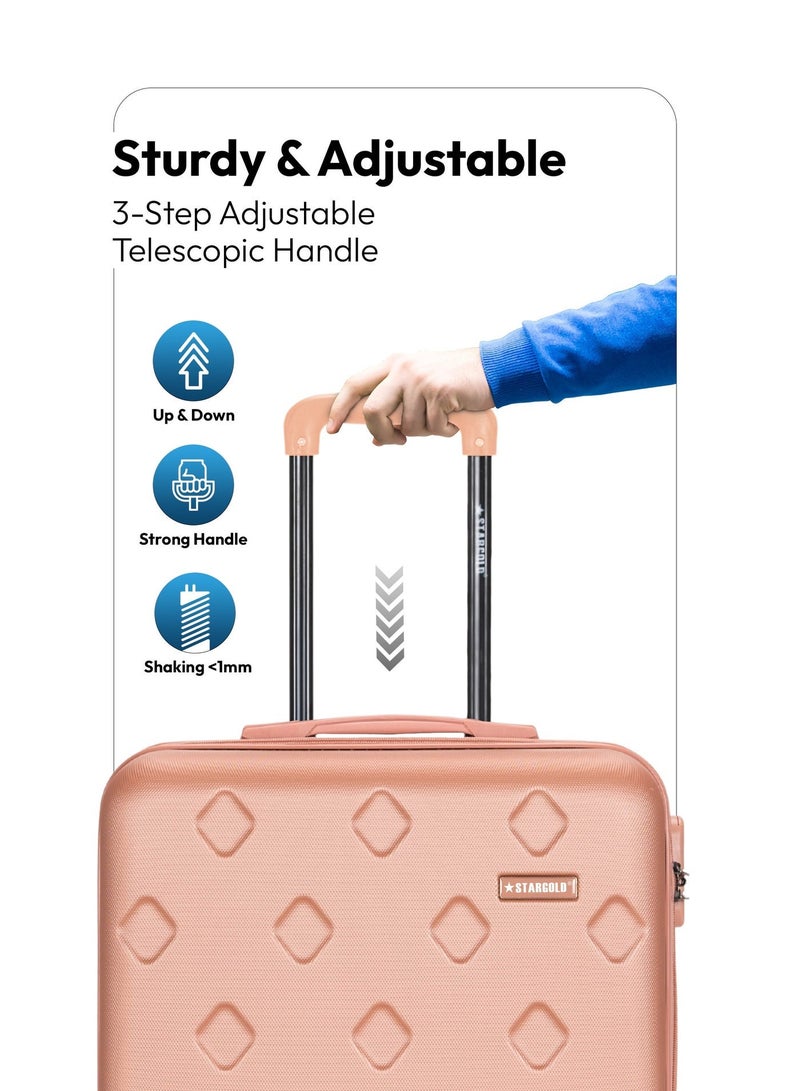 ستارجولد حقيبة سفر بمقصورة ذات 4 عجلات ذات جوانب صلبة مع قفل رقم 16 بوصة - Image 4