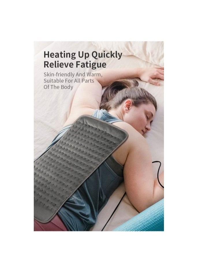 PENG GENERAL Heating Pad Heat Electric Blanket 12in x 24in Heating Pad Soft Flannel Grey  - Image 5