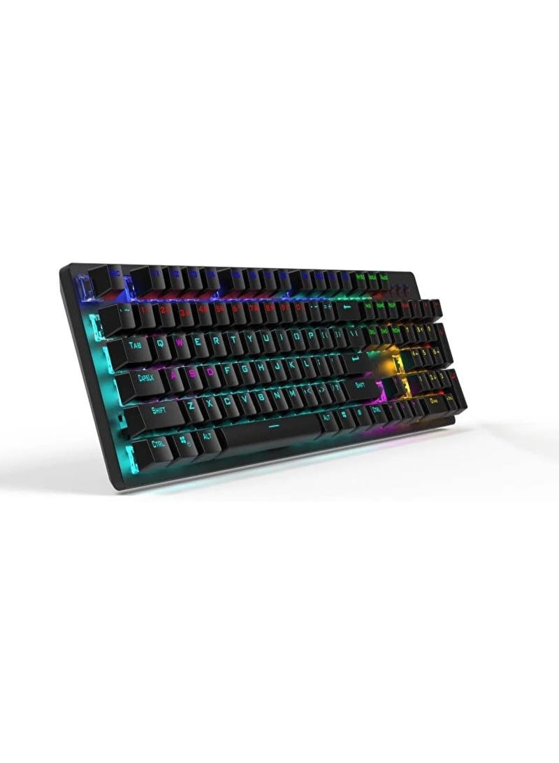 HP Full Size RGB Backlit Wired Mechanical Gaming Keyboard GK100F , 104 buttons , Gaming buttons rated at up to 50 million-clicks , Color uniform,  Blue Switch , overall lighting , friendly design - black - Image 3