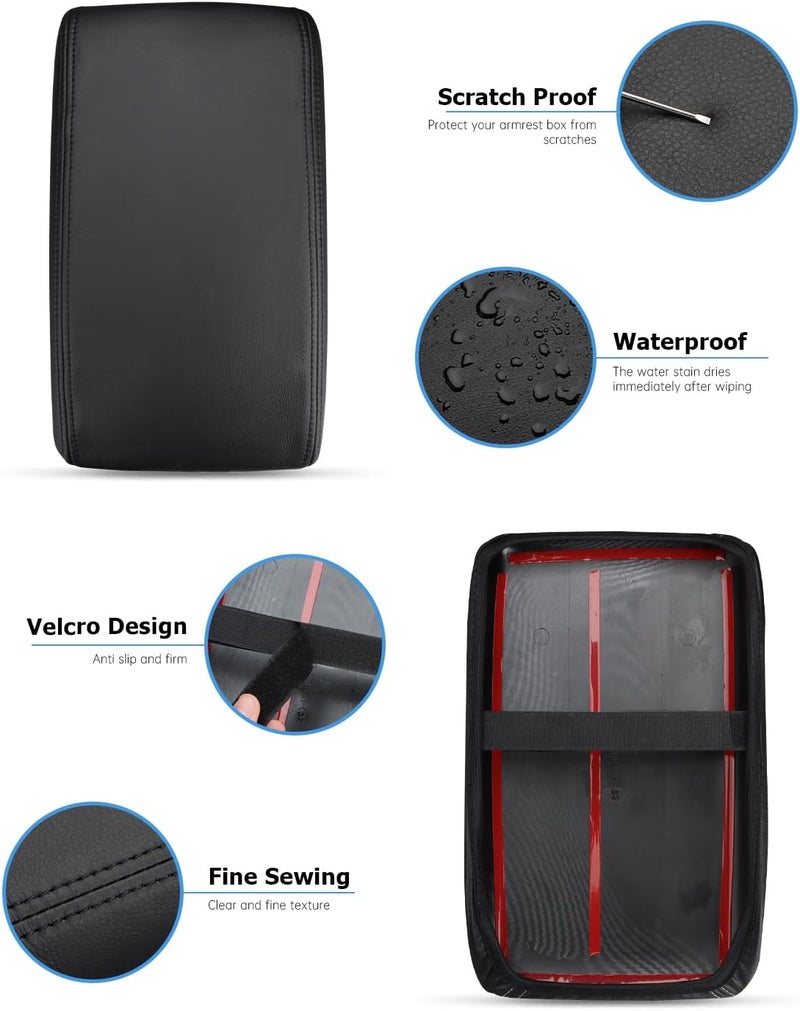 INTGET Car Center Console Armrest Cover for 2025 Honda Civic Accessories 2022 2023 2024 Sedan Hatchback Leather Interior Arm Rest Cover Console Lid Protector Seat Elbow (Black) - Image 5