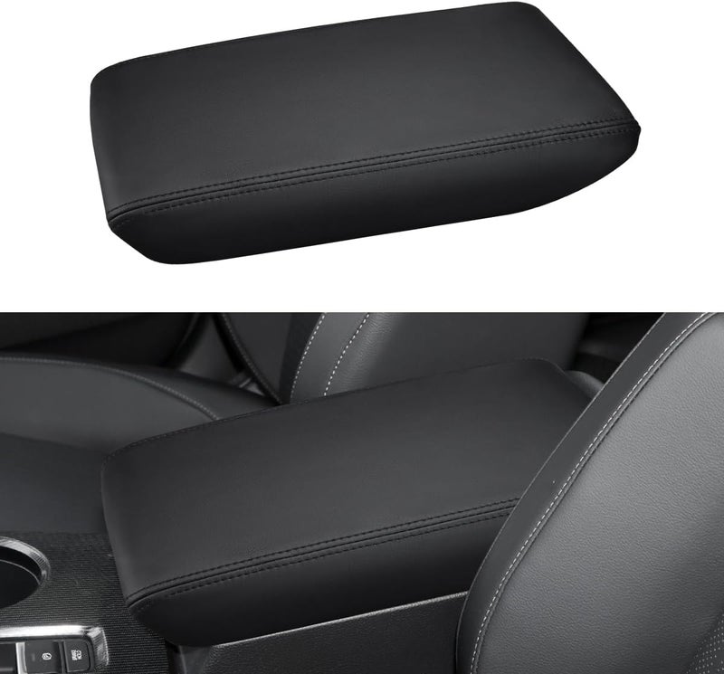INTGET Car Center Console Armrest Cover for 2025 Honda Civic Accessories 2022 2023 2024 Sedan Hatchback Leather Interior Arm Rest Cover Console Lid Protector Seat Elbow (Black) - Image 1