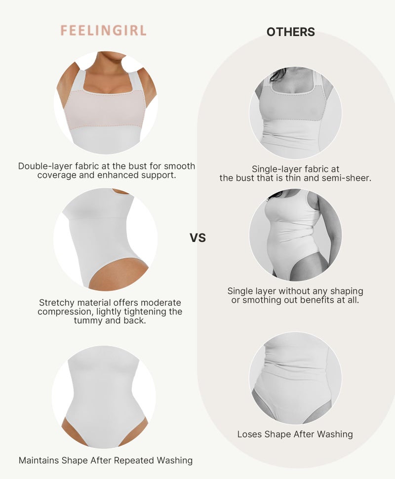 FeelinGirl White Shapewear Bodysuit Women Seamless Tummy Control Bodysuit Compression Shapewear Bodysuit White 3XL/4XL - Image 4