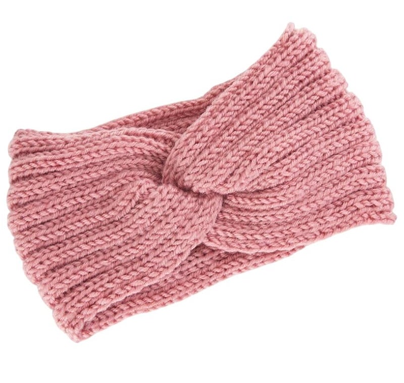 Richmen Women Knitted Woolen Headband Soft Fleece Winter Headwrap Warm Hairband Ear Warmer Hair Accessories for Girls and Women (A LightPink) - Image 1