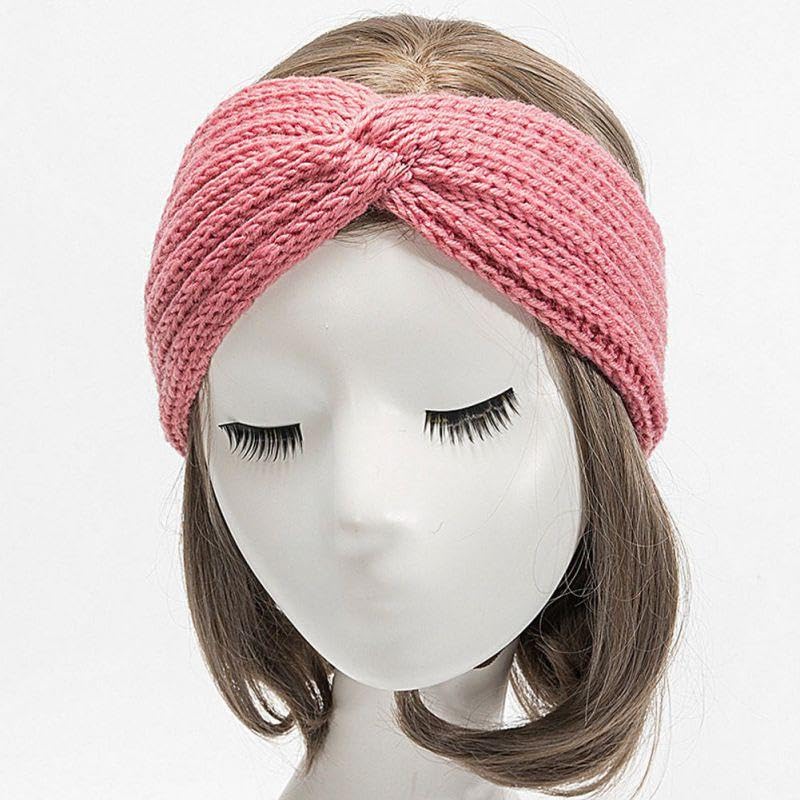 Richmen Women Knitted Woolen Headband Soft Fleece Winter Headwrap Warm Hairband Ear Warmer Hair Accessories for Girls and Women (A LightPink) - Image 3