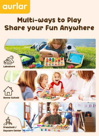 Magnetic Wooden Fishing Game – ABC & Numbers Sorting, Montessori Fine Motor Skills Toy, Interactive Educational Gift for Toddlers & Preschool Kids - view 4