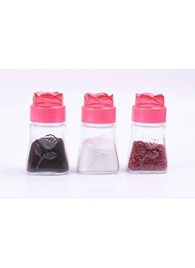 Home Concept - Glass Salt And Pepper Shakers 3 Piece Set Pink - Image 1