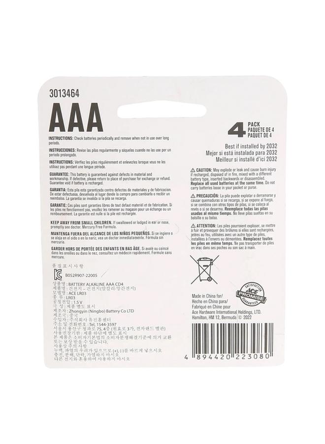 ACE 4-Piece AAA Alkaline Battery Set for Long Lasting Power Devices Silver and Red - Image 2