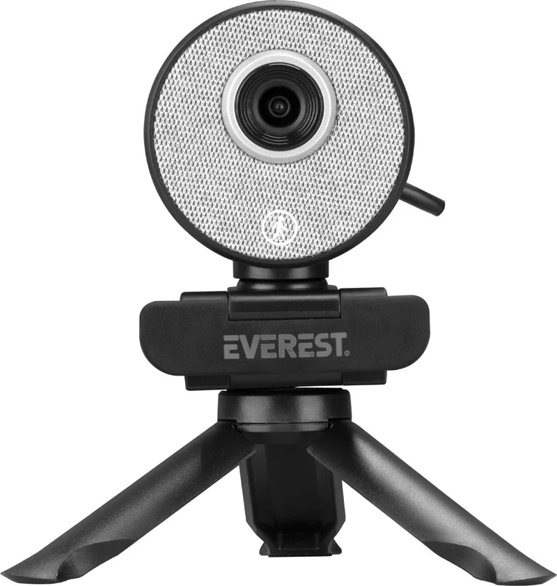 Everest SC-HD09 1080P Full Hd Auto Tracking Motion Sensitive Black Webcam USB Pc Camera with Tripod and Microphone