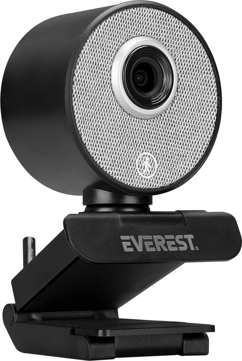 Everest SC-HD09 1080P Full Hd Auto Tracking Motion Sensitive Black Webcam USB Pc Camera with Tripod and Microphone