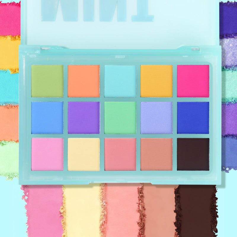 UCANBE Colorful Matte Makeup Eyeshadow Palette, 15 Shades Vibrant MACARON Pastel Eye Shadow Pallet, High Pigmented Blendable Rainbow Make Up Plattet Kit - Mint Candy - Image 3