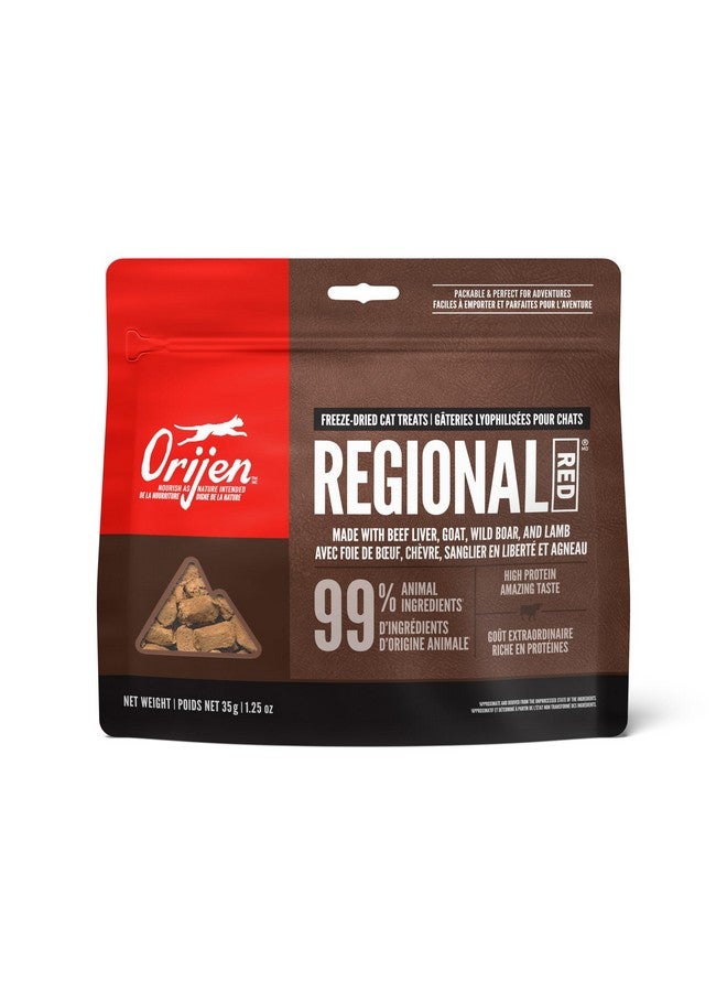 اورجين مكافآت القطط ORIJEN Regional RED المجففة بالتجميد، خالية من الحبوب للقطط، مكونات WholePrey، 1.25 أونصة - Image 1