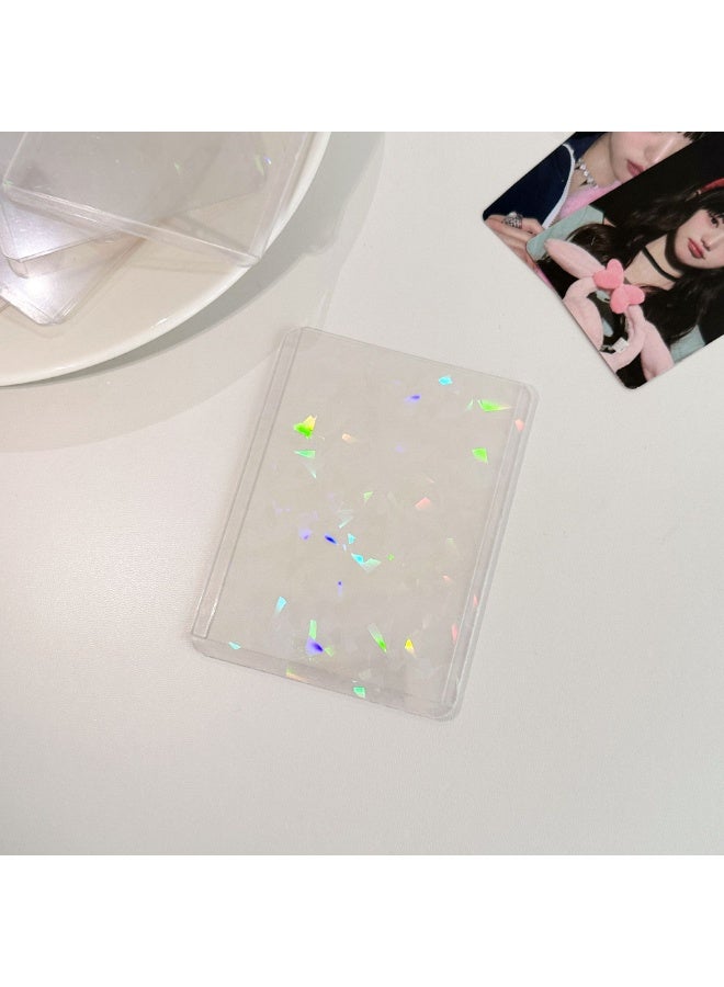 NIBEMINENT 1 - Piece Laser Flash Film Star Kpop Photo Card Holder Pendant Key Chain ID Badge Holder ID Card Holder Photo Card Protector for School ID Office ID Access Card for Women Girls - Image 2
