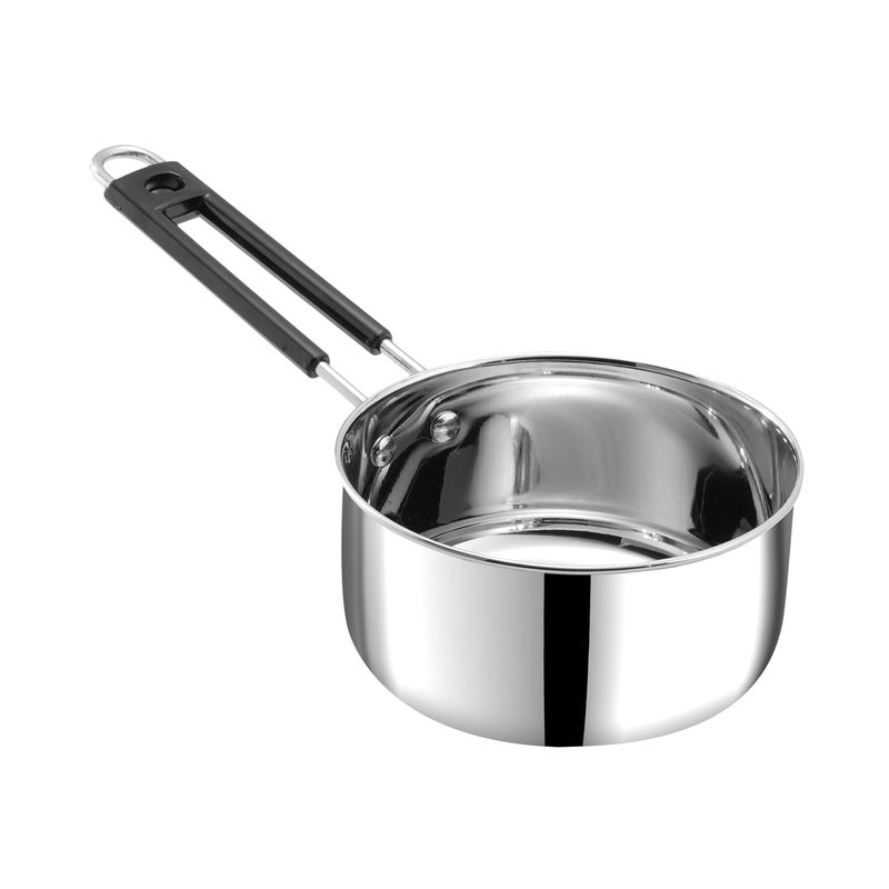 Kraft Stainless Steel Saucepan – 14 cm, 1 Litre | Gas Stove Compatible | Durable Steel Pan for Boiling Milk, Making Tea, Soups & Sauces | Rust-Free, Easy to Clean, Long-Lasting Finish - Image 1