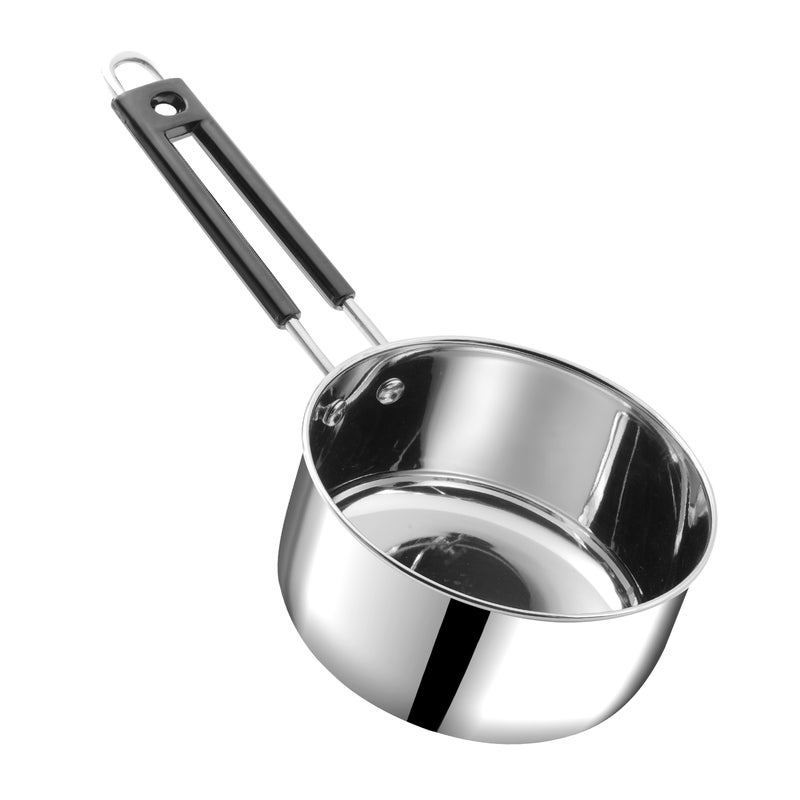 Kraft Stainless Steel Saucepan – 14 cm, 1 Litre | Gas Stove Compatible | Durable Steel Pan for Boiling Milk, Making Tea, Soups & Sauces | Rust-Free, Easy to Clean, Long-Lasting Finish - Image 4
