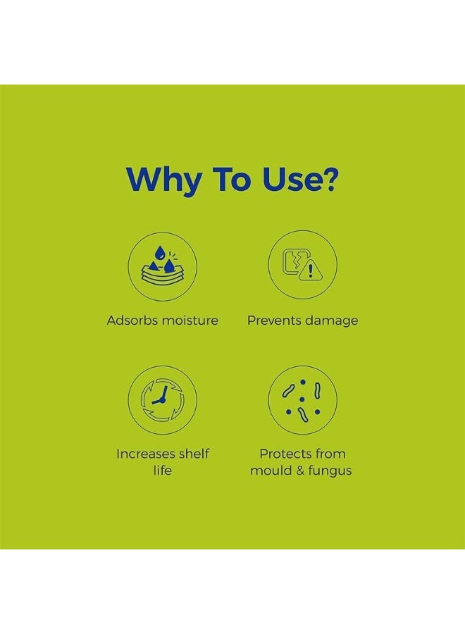 CILICAnT كيس سيليكا جل أبيض من سيليكا سيليكا 5 جرام يحتوي على 50 كيسًا (5 جرام × 50 قطعة = 250 جرامًا) مزيل للرطوبة ومزيل للرطوبة للغرفة وخزانة الملابس والكاميرات والعدسات لتجنب الرطوبة والفطريات - Image 5