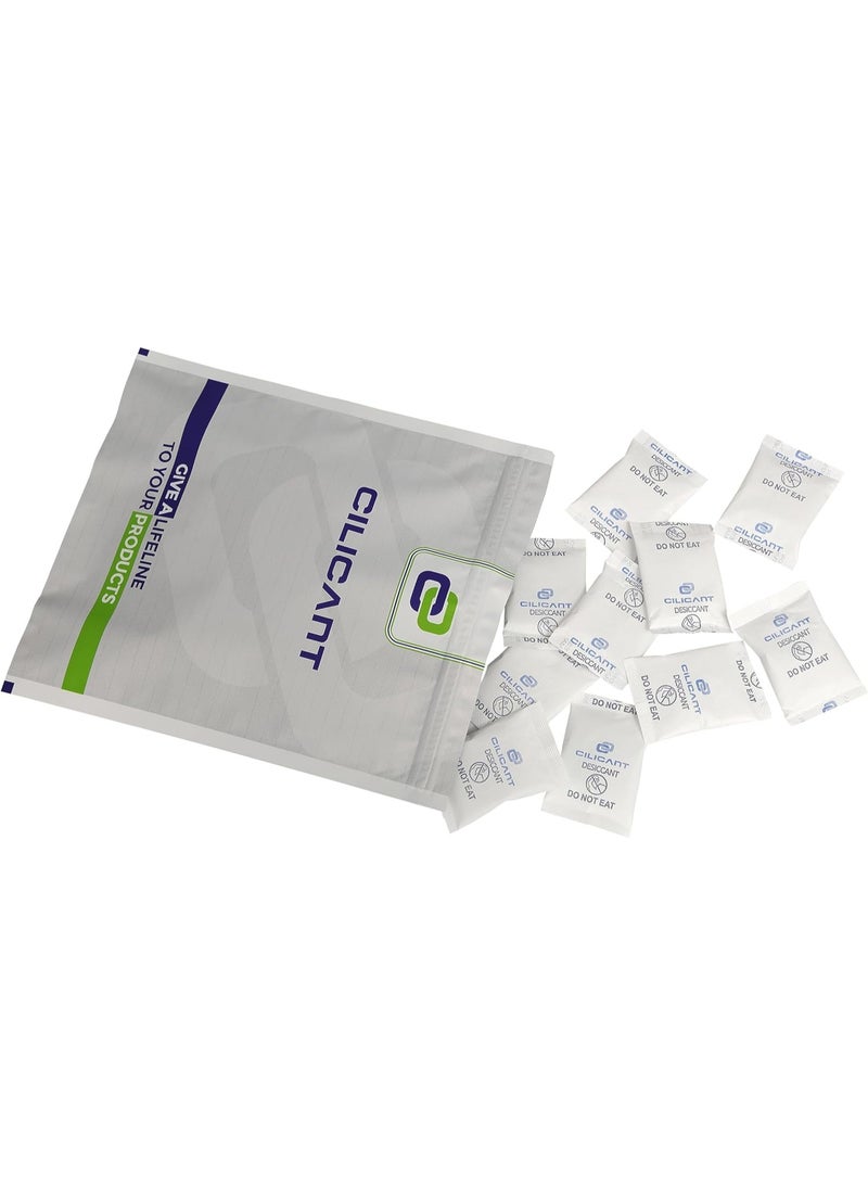 CILICAnT كيس سيليكا جل أبيض من سيليكا سيليكا 5 جرام يحتوي على 50 كيسًا (5 جرام × 50 قطعة = 250 جرامًا) مزيل للرطوبة ومزيل للرطوبة للغرفة وخزانة الملابس والكاميرات والعدسات لتجنب الرطوبة والفطريات - Image 3