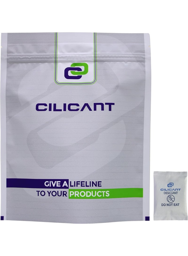 CILICAnT كيس سيليكا جل أبيض من سيليكا سيليكا 5 جرام يحتوي على 50 كيسًا (5 جرام × 50 قطعة = 250 جرامًا) مزيل للرطوبة ومزيل للرطوبة للغرفة وخزانة الملابس والكاميرات والعدسات لتجنب الرطوبة والفطريات - Image 1