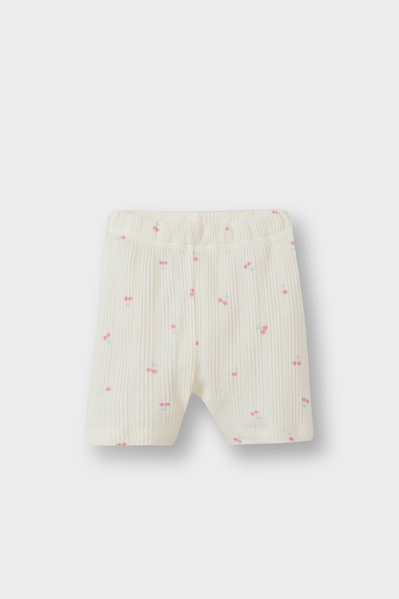 DeFacto Beige BabyGirl Baby Girl Fruit Patterned  Ribbed 2 Piece Pajama Set Casual - Image 2