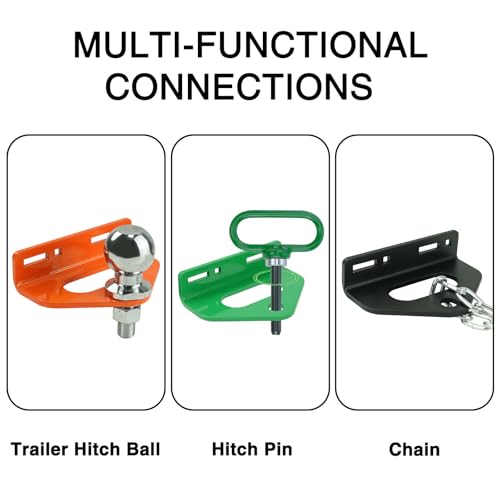 Adorish Zero Turn Mower Trailer Tow Hitch 1/4"(6mm) - Heavy Duty Lawn Mower Trailer Hitch 3/4" Hole Center with 2 Types Carriage Bolt Orange - Image 4