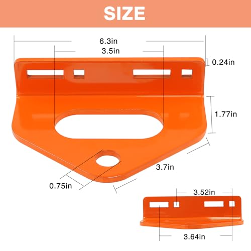 Adorish Zero Turn Mower Trailer Tow Hitch 1/4"(6mm) - Heavy Duty Lawn Mower Trailer Hitch 3/4" Hole Center with 2 Types Carriage Bolt Orange - Image 2